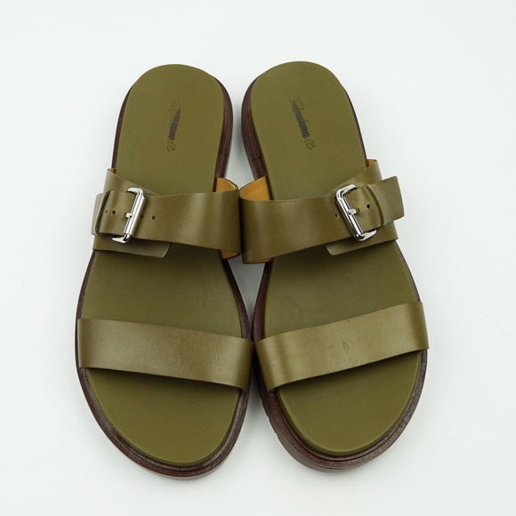 New MADEWELL Size 8.5 The Dee Double-Strap Slide Sandal in Olive Tree $98 NP292 - Picture 4 of 7